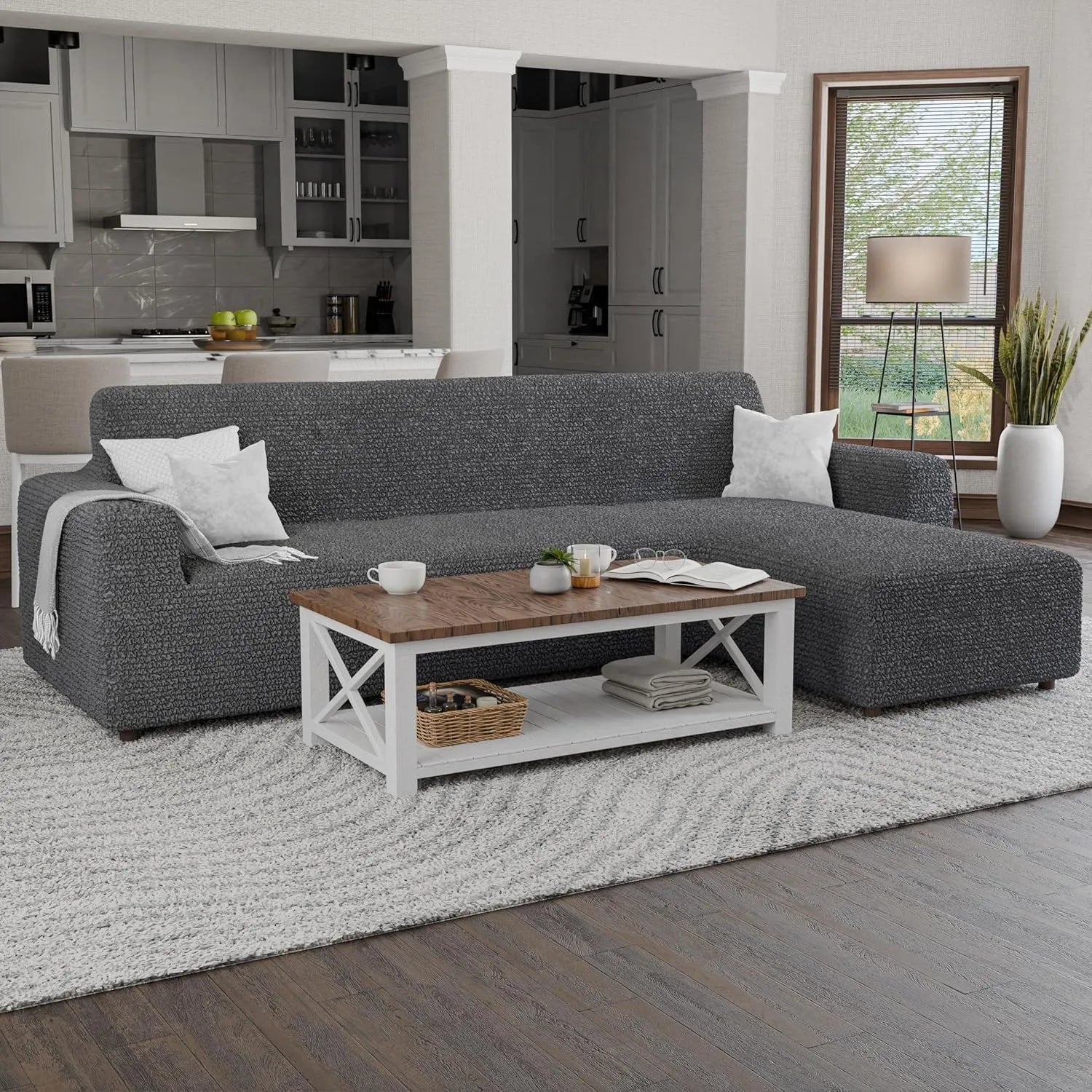 Italian L-Shaped Sofa Cover — Right Chaise