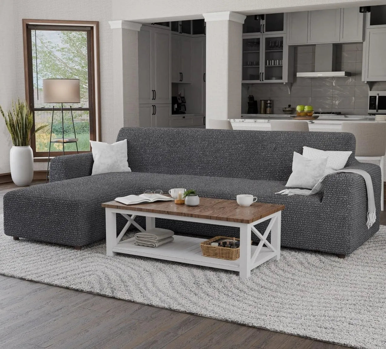 Italian L-Shaped Sofa Cover — Left Chaise