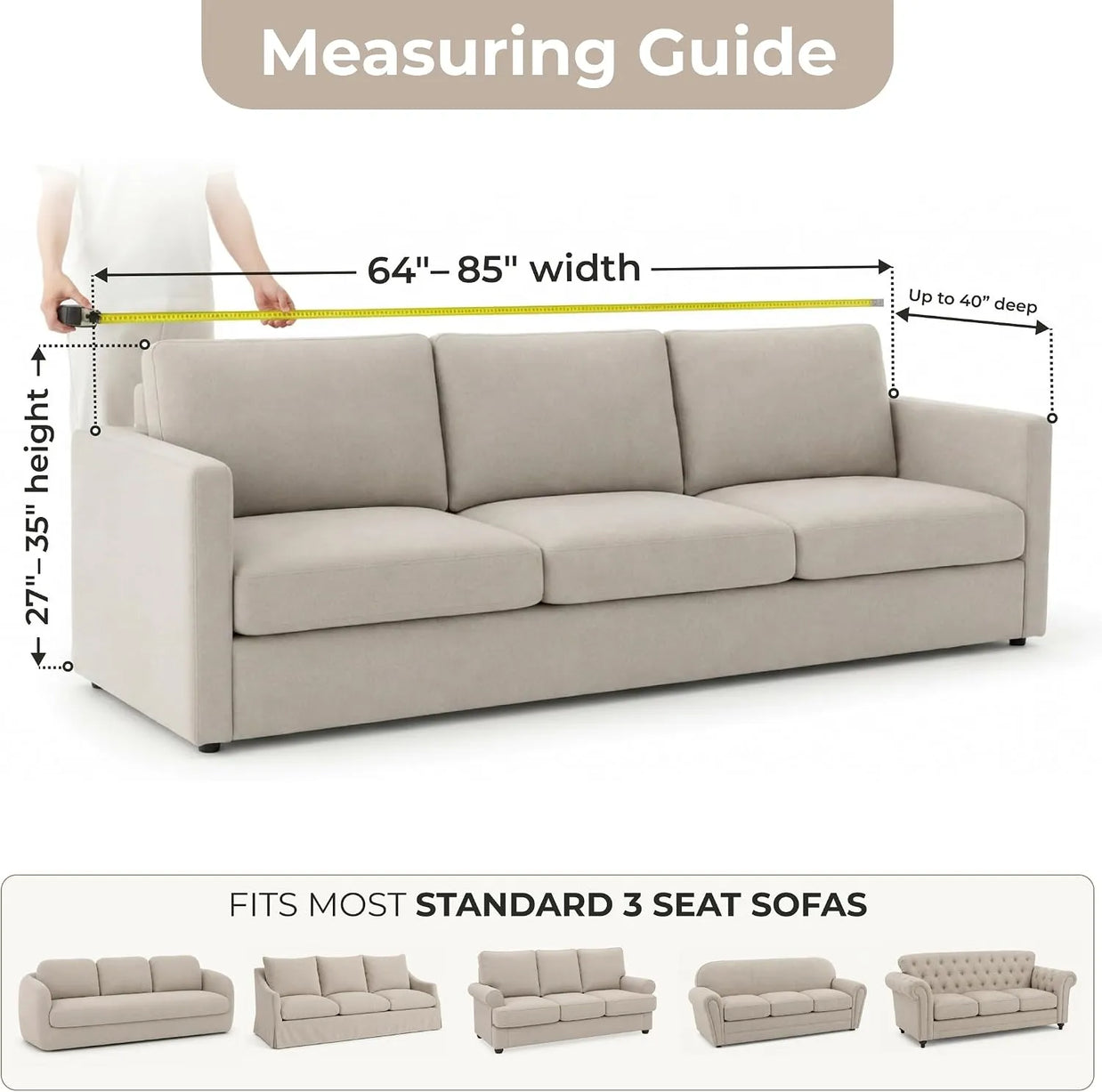 Italian Sofa Cover — 3 Seater