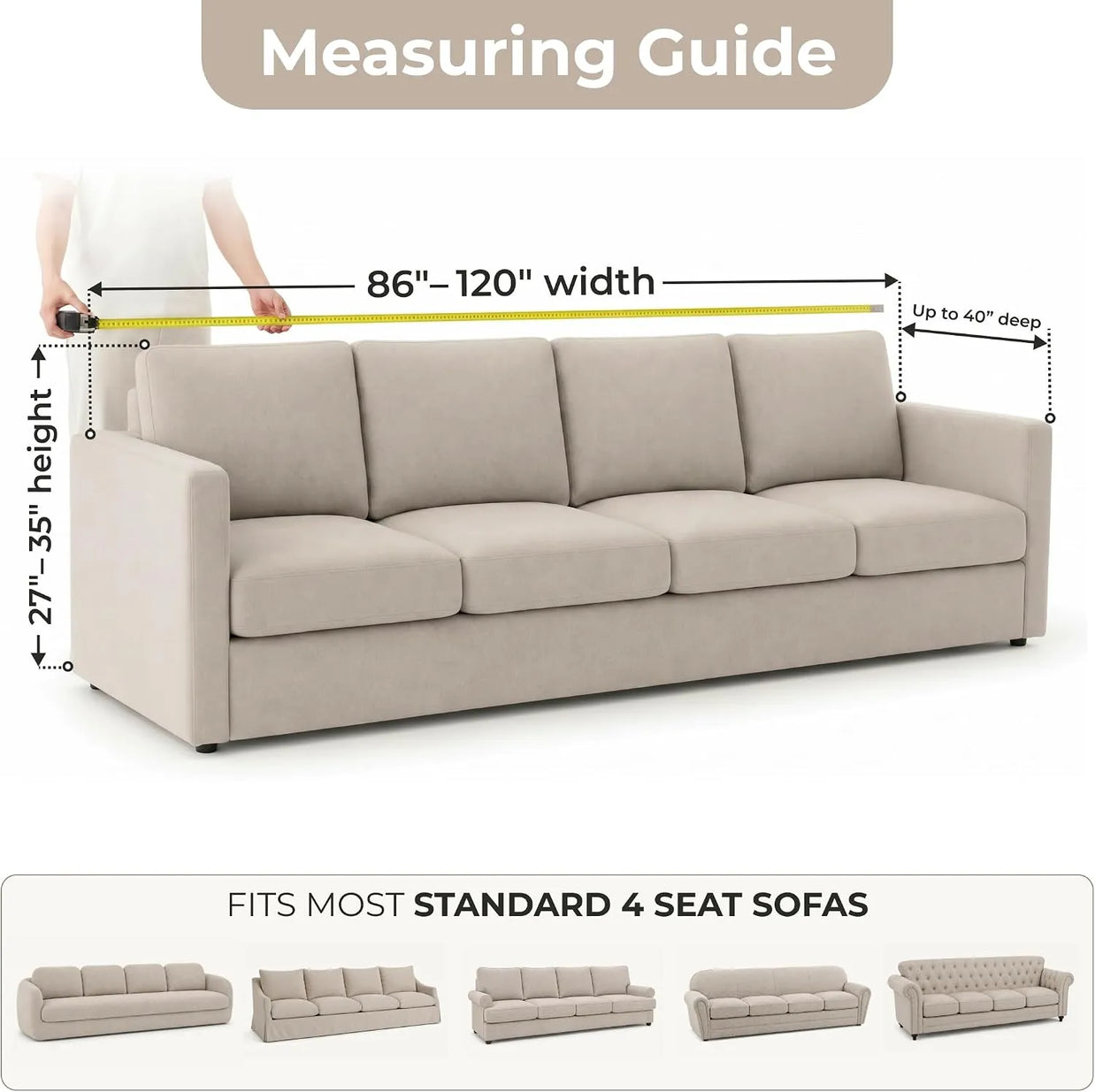 Italian Sofa Cover — 4 Seater