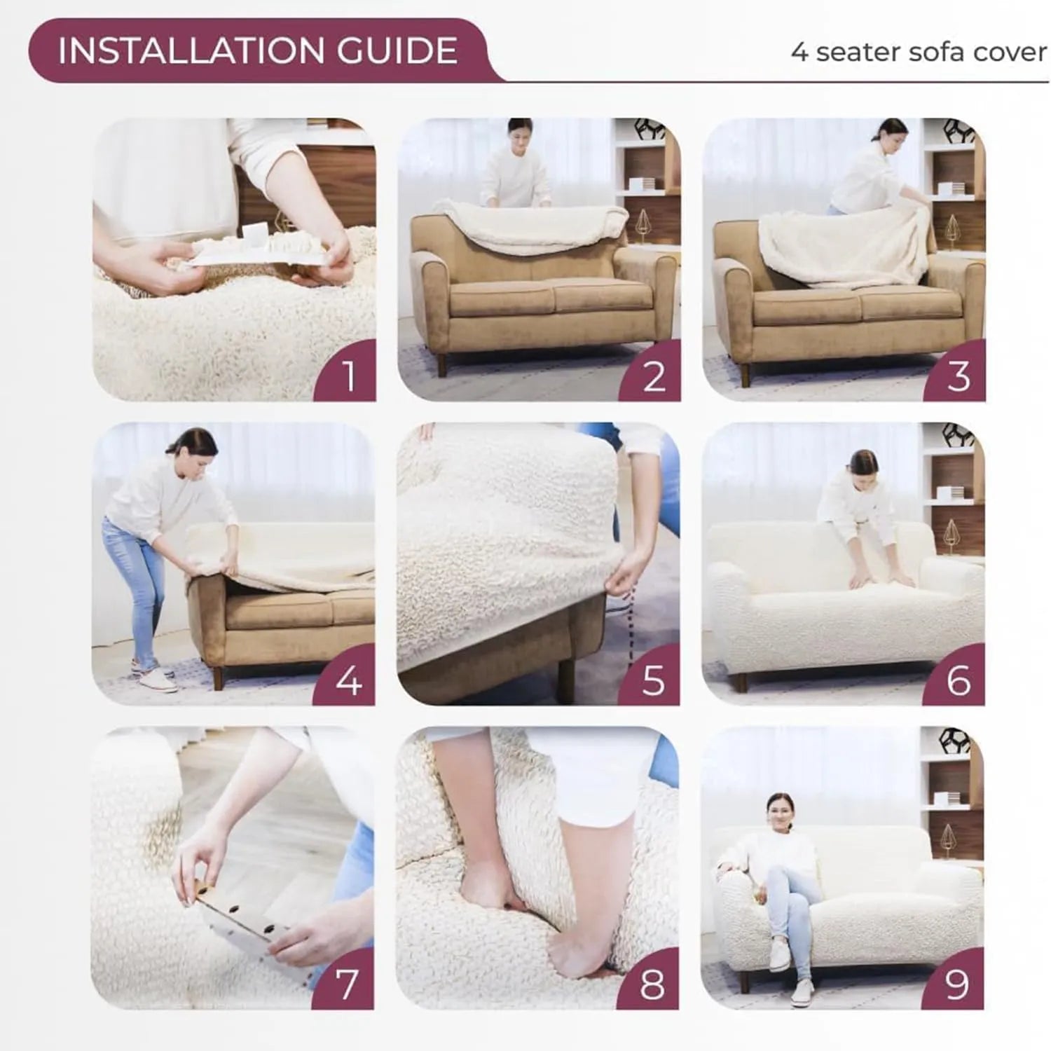 Italian Sofa Cover — 4 Seater