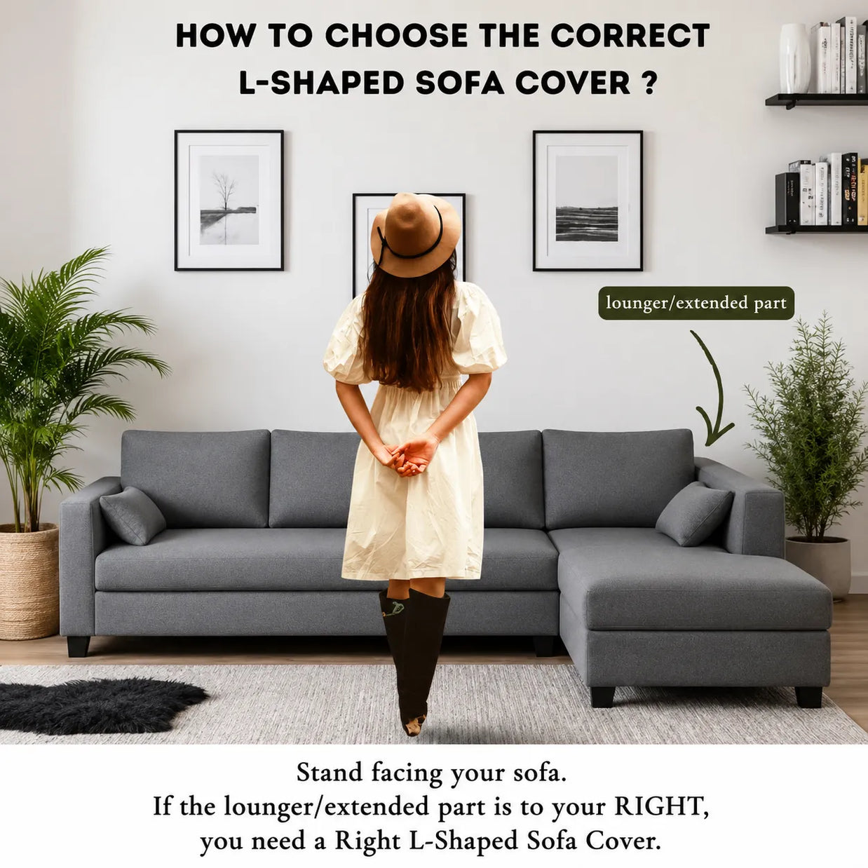 Italian L-Shaped Sofa Cover — Right Chaise