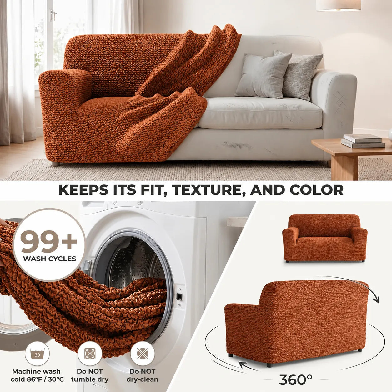 Italian Sofa Cover — 3 Seater