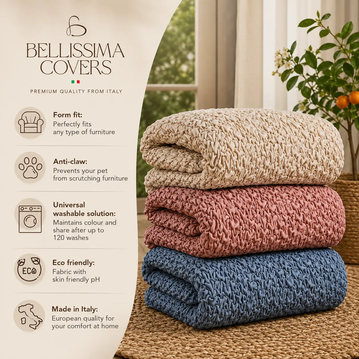 Italian Sofa Cover — 1 Seater