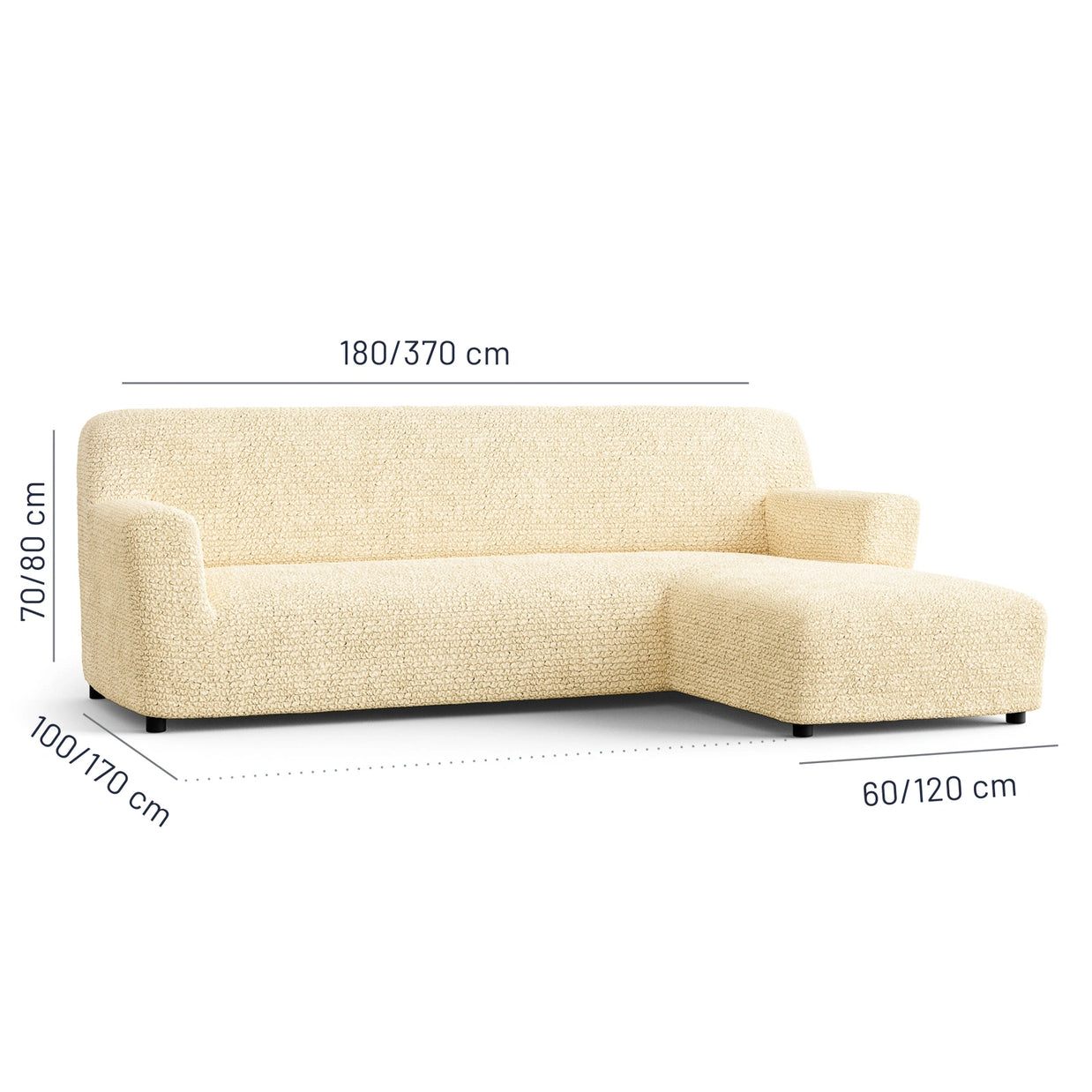 Italian L-Shaped Sofa Cover — Right Chaise
