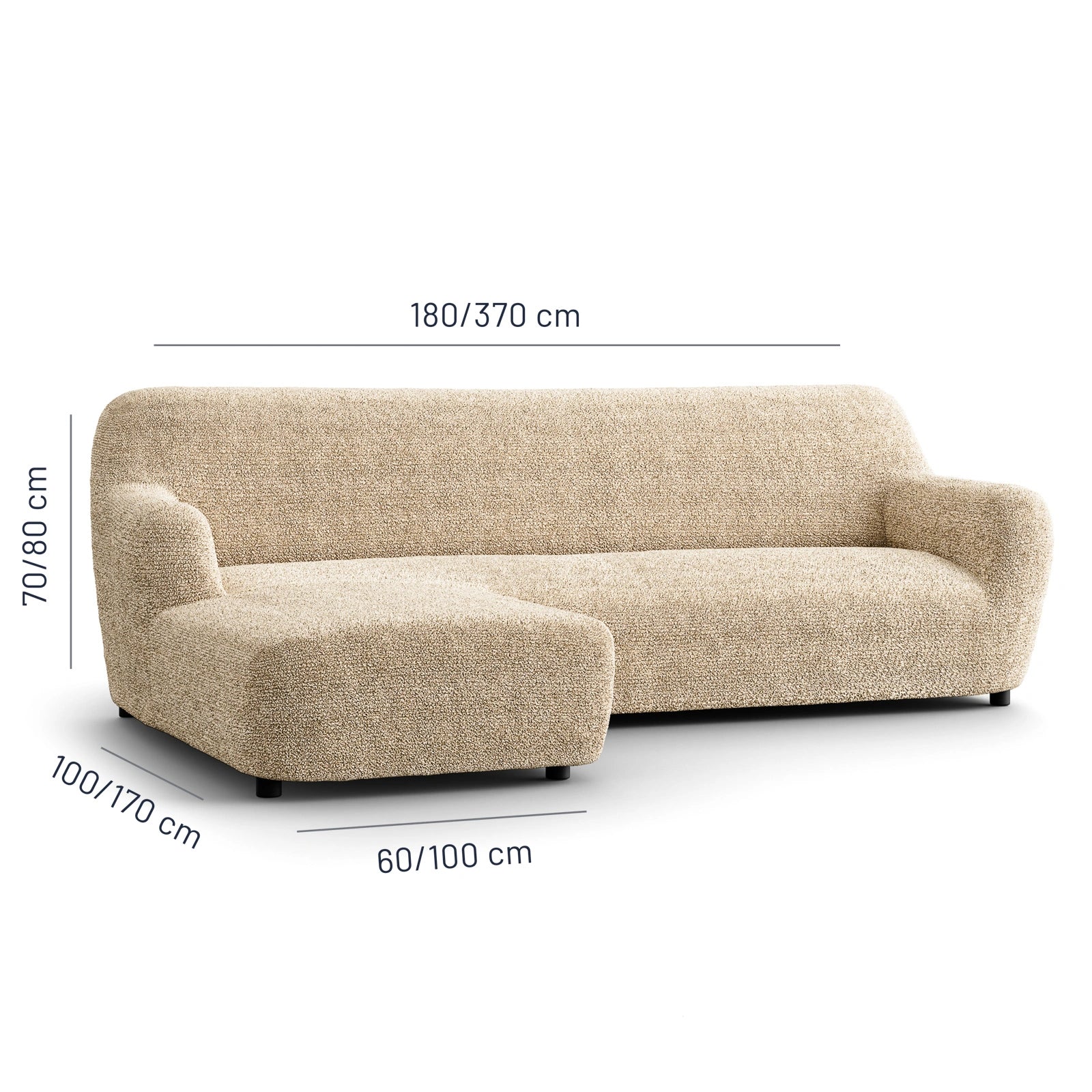 Italian L-Shaped Sofa Cover — Left Chaise