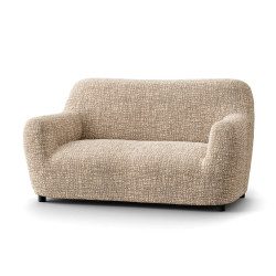 MICROFIBRA PRINTED 2 Seater Sofa Cover GRAFFIO BEIGE