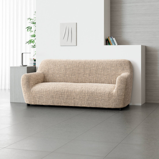 MICROFIBRA PRINTED 3 Seater Sofa Covers GRAFFIO BEIGE