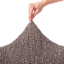 MICROFIBRA Bed Headboard & Frame Slipcover (King) MOCHA