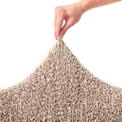 MICROFIBRA Bed Headboard & Frame Slipcover (Double) CHAMPAGNE