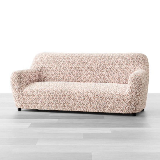 MICROFIBRA PRINTED 3 Seater Sofa Covers RICCIOLO CREAM
