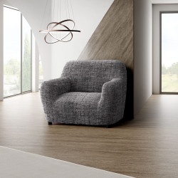MICROFIBRA PRINTED Armchair Slipcover VITTORIA GREY