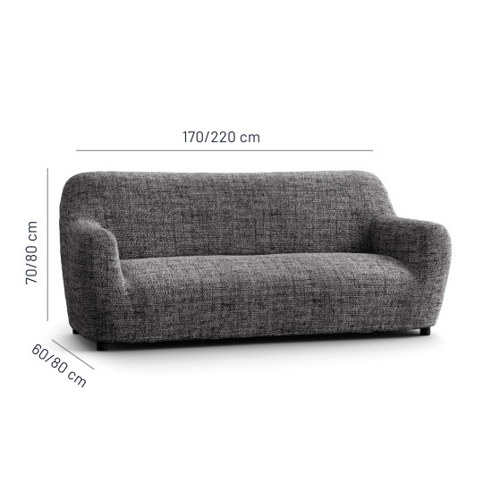 MICROFIBRA PRINTED 3 Seater Sofa Covers VITTORIA GREY
