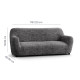 MICROFIBRA PRINTED 3 Seater Sofa Covers VITTORIA GREY