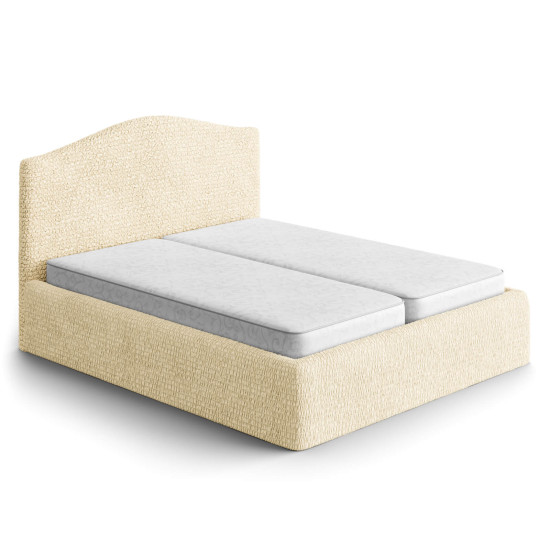 MICROFIBRA Bed Headboard & Frame Slipcover (Double) VANILLA