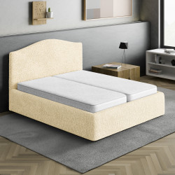 MICROFIBRA Bed Headboard & Frame Slipcover (Double) VANILLA