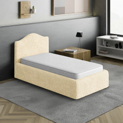 MICROFIBRA Bed Headboard & Frame Slipcover (Single) VANILLA