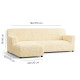 MICROFIBRA L-Shaped Sofa Slipcover (Left Chaise) VANILLA