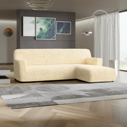 MICROFIBRA L-Shaped Sofa Slipcover (Right Chaise) VANILLA