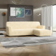 MICROFIBRA L-Shaped Sofa Slipcover (Right Chaise) VANILLA