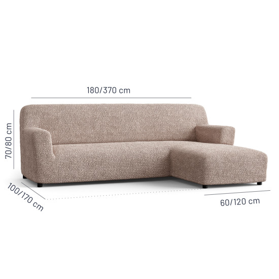 MICROFIBRA L-Shaped Sofa Slipcover (Right Chaise) CHAMPAGNE