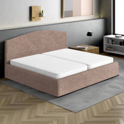 MICROFIBRA Bed Headboard & Frame Slipcover (King) MOCHA