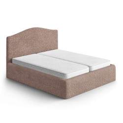 MICROFIBRA Bed Headboard & Frame Slipcover (Double) MOCHA