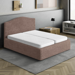 MICROFIBRA Bed Headboard & Frame Slipcover (Double) MOCHA