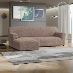 MICROFIBRA L-Shaped Sofa Slipcover (Left Chaise) MOCHA