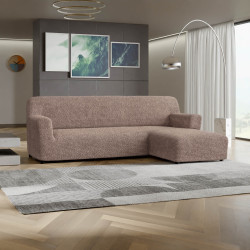 MICROFIBRA L-Shaped Sofa Slipcover (Right Chaise) MOCHA