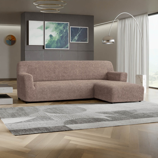 MICROFIBRA L-Shaped Sofa Slipcover (Right Chaise) MOCHA