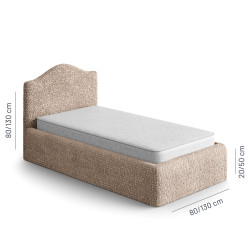 MICROFIBRA Bed Headboard & Frame Slipcover (Single) CHAMPAGNE