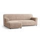 MICROFIBRA L-Shaped Sofa Slipcover (Left Chaise) CHAMPAGNE