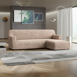 MICROFIBRA L-Shaped Sofa Slipcover (Right Chaise) CHAMPAGNE
