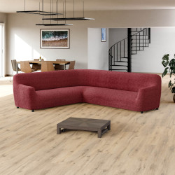 MICROFIBRA PRINTED Corner Sofa Slipcover MEDITERRANEO BORDEAUX