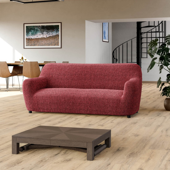 MICROFIBRA PRINTED 3 Seater Sofa Covers MEDITERRANEO BORDEAUX