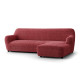 MICROFIBRA PRINTED L-Shaped Sofa Slipcover (Right Chaise) MEDITERRANEO BORDEAUX