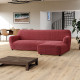 MICROFIBRA PRINTED L-Shaped Sofa Slipcover (Right Chaise) MEDITERRANEO BORDEAUX