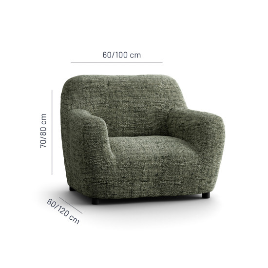 MICROFIBRA PRINTED Armchair Slipcover VITTORIA GREEN