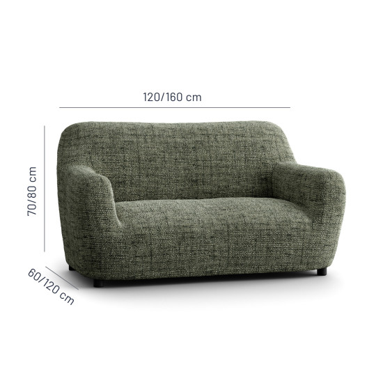 MICROFIBRA PRINTED Loveseat Slipcover VITTORIA GREEN