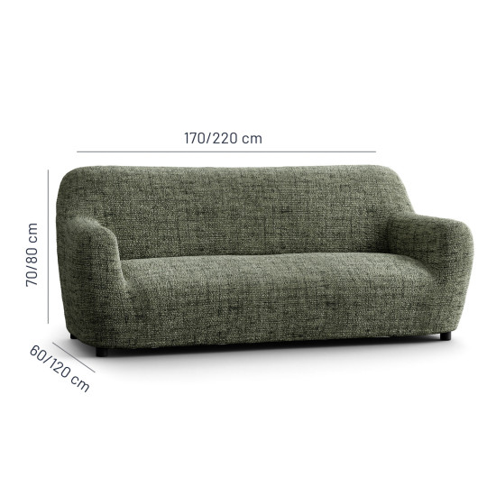 MICROFIBRA PRINTED 3 Seater Sofa Covers VITTORIA GREEN