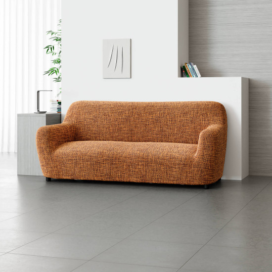 MICROFIBRA PRINTED 3 Seater Sofa Covers GRAFFIO TERRACOTTA