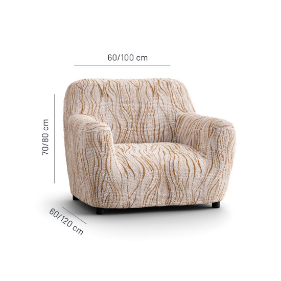 MICROFIBRA PRINTED Armchair Slipcover UNIVERSO CREAM