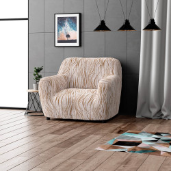 MICROFIBRA PRINTED Armchair Slipcover UNIVERSO CREAM