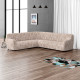 MICROFIBRA PRINTED Corner Sofa Slipcover UNIVERSO CREAM