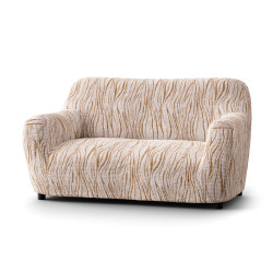 MICROFIBRA PRINTED 2 Seater Sofa Cover UNIVERSO CREAM