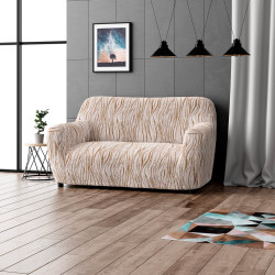 MICROFIBRA PRINTED Loveseat Slipcover UNIVERSO CREAM