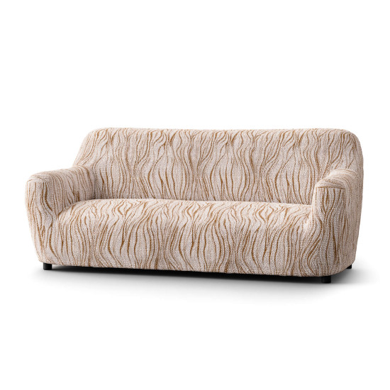 MICROFIBRA PRINTED 3 Seater Sofa Covers UNIVERSO CREAM