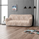 MICROFIBRA PRINTED 3 Seater Sofa Covers UNIVERSO CREAM
