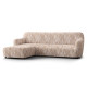 MICROFIBRA PRINTED L-Shaped Sofa Slipcover (Left Chaise) UNIVERSO CREAM